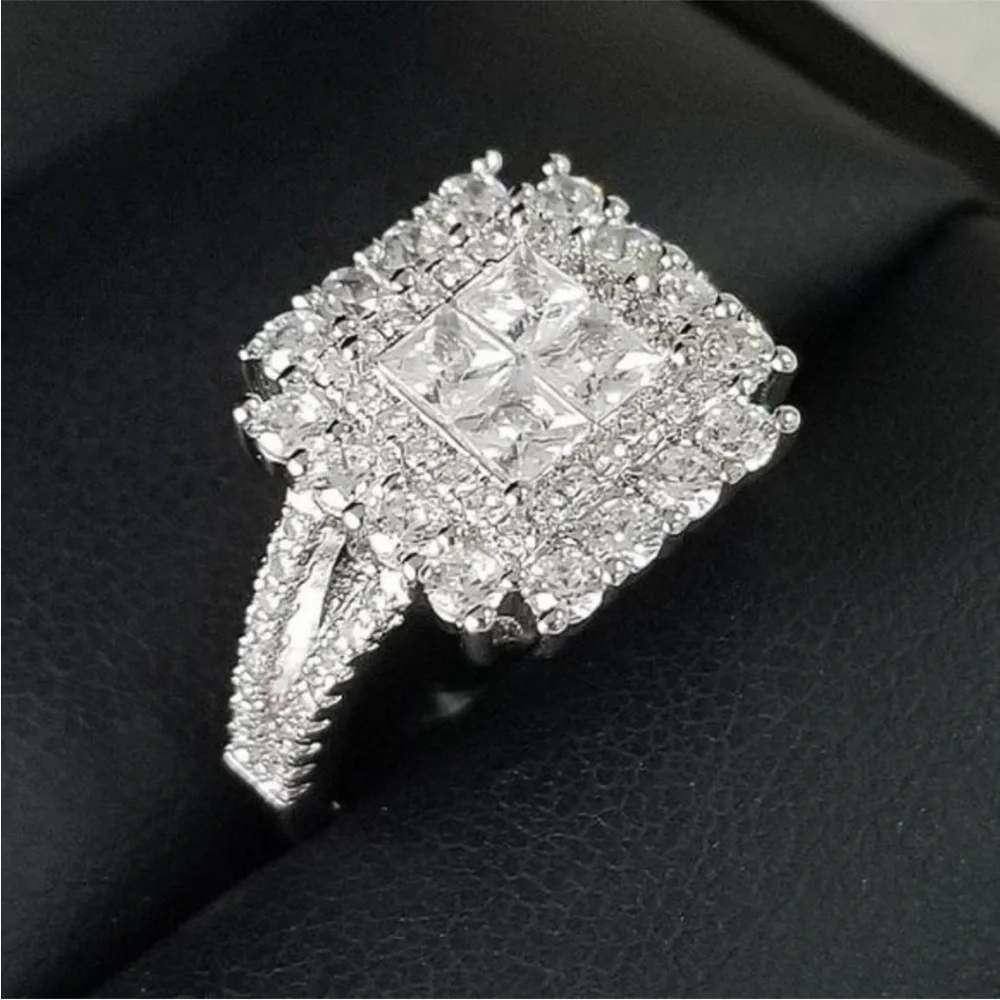 New Luxury 925 sterling silver  Diamond Ring - Picture 7 of 8